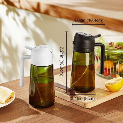 '- Original 16Oz/470Ml Olive Oil Dispenser Bottle for Kitchen Gadgets and Air Fryer Accessories - Olive Oil Sprayer for Cooking W/Stickers - Black&Green6