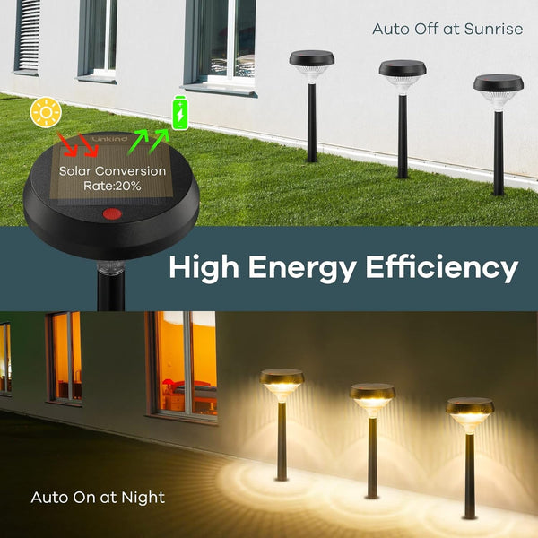 Solar Lights Outdoor 8 Pack, Solar Pathway Lights Warm White4