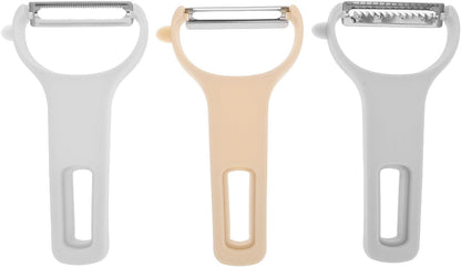 3Pcs Stainless Steel Vegetable Peeler Set with Food Grater and Slicer, Multifunctional Kitchen Peeling Tool for Carrot, Cucumber, and Fruit Preparation1