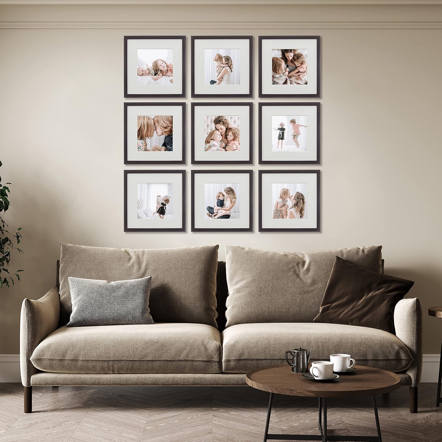 9-piece-gallery-wall-frame-set-12x12-inch-dark-oak