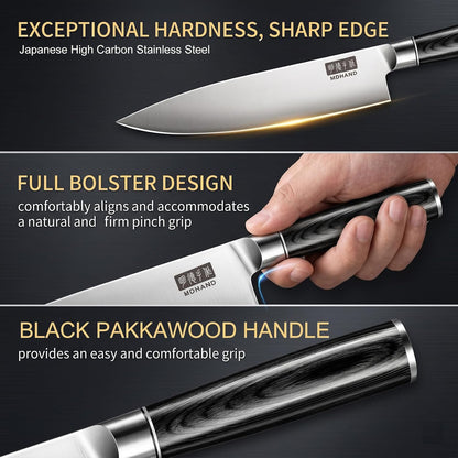 Kitchen Knife Set 3 Pieces, Ultra Sharp Japanese Knife Set Gift Box | High Carbon Stainless Steel Chef Knife Set with Pakkawood Handle, Knives Set for Kitchen & Home Cooking, Dishwasher Safe4