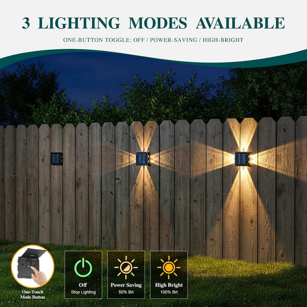 Solar Wall Lights Outdoor 2 Pack, Warm White 3000K Lighting6