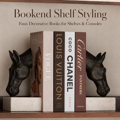 4-7 Pieces Fashion Decorations Book Set. Premium Aesthetic Faux Books for Room Decor. (4) | Refined Modern Look - Not Real, No Pages inside - Arrives Flat, Tool-Free 2-Min Setup8