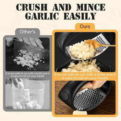 2024 Upgraded Stainless Steel Garlic Crusher - Garlic Crusher, Home Kitchen Utensils Portable Manual Garlic Crusher, Home & Kitchen Garlic Press (1Pc)4