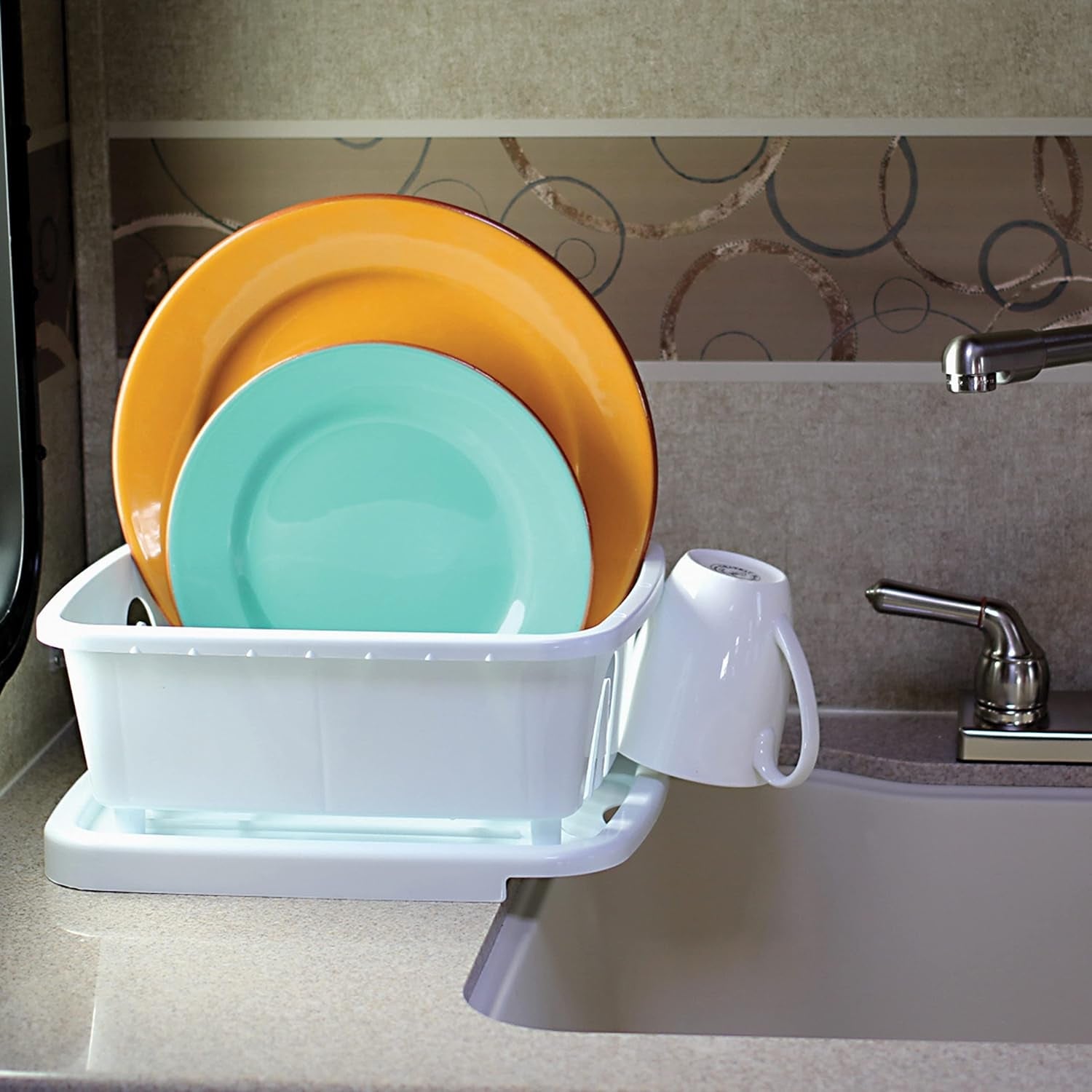 rv-mini-dish-drainer-tray-features-a-sloped-drain-tray-design-heavy-duty-construction-ideal-for-small-spaces-apartments-boats-and-more-9-5l-x-11-7w-x-4-75h-white-43511