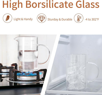 Glass Measuring Cup, 500ML (18OZ, 2 Cups), with Three Scales6
