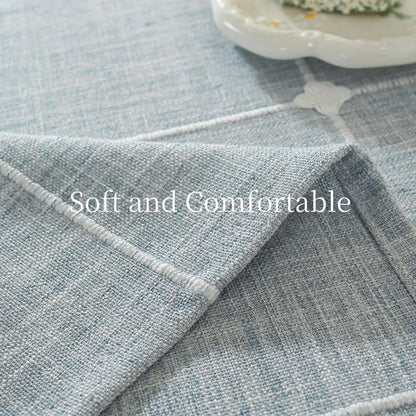 Blue Square Table Cloth 70X70 Inch Square Tablecloth Blue Linen2