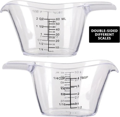 2 Pack 2 Ounce Measuring Cups, Food-Grade Plastic Small Measuring Cup for Hair Color, Hot Tub Chemicals & DIY Mixing, Mini Measuring Cup with Easy-Read Markings6