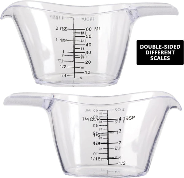 2 Pack 2 Ounce Measuring Cups, Food-Grade Plastic Small Measuring Cup for Hair Color, Hot Tub Chemicals & DIY Mixing, Mini Measuring Cup with Easy-Read Markings6