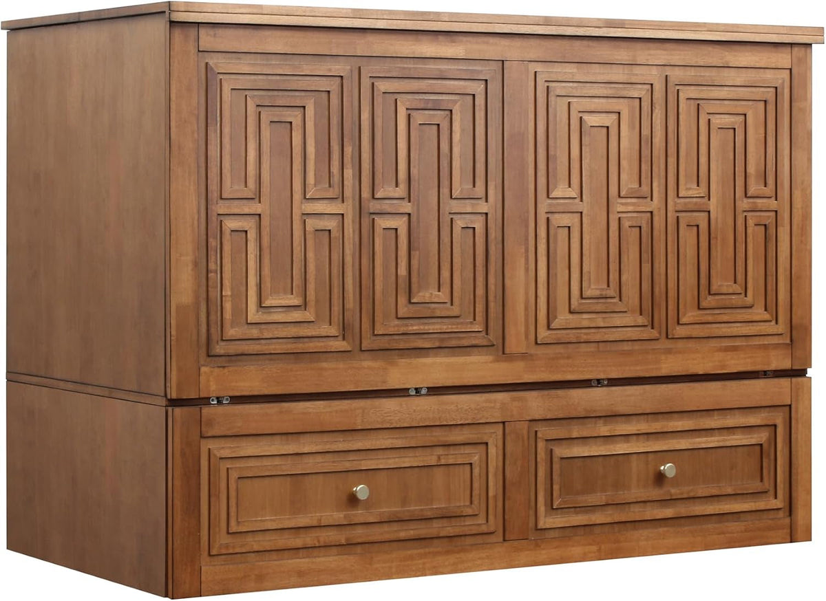 pompei-murphy-cabinet-chest-bed-with-charging-station-8-inch-queen-blonde-oak