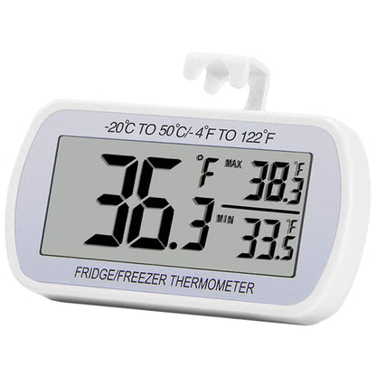 Refrigerator Thermometer Digital Fridge Freeze Room Thermometer Waterproof Large LCD Display Max/Min Record Function, White | Waterproof, Large LCD Display, Max/Min Record Function1