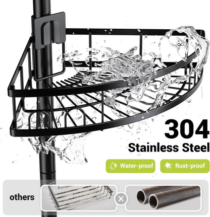 Standing Shower Caddy Corner - Rustproof Bathroom Shower Stand Shelf2