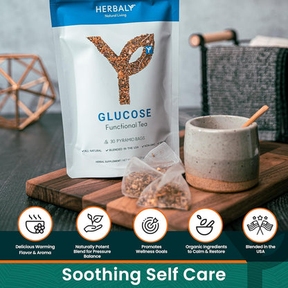 Herbaly Glucose Organic Herbal Tea - Metabolism & Sugar Cravings, 28 Ct | Cinnamon, Gymnema, Holy Basil & Bitter Melon, Non-Gmo, Plant-Based Pyramid Tea Bags, Caffeine Free5