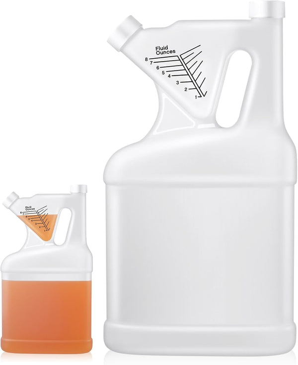 1 Pcs 128Oz Measuring Containers 1 Gallon Hdpe Chemical Ounce Measuring Jug Cups with Lids Cover Plastic Bottle, up to 8Oz Capacity1