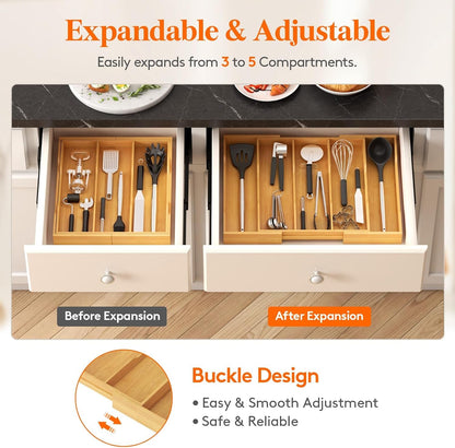 Bamboo Utensil Organizer for Kitchen Drawer, Cooking Utensil Tray8