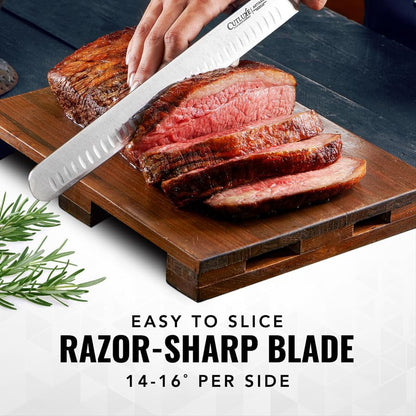 Brisket Knife, 12" Carving & Slicing Knife for Meat & BBQ | Razor Sharp German Steel, Full Tang Ergonomic Handle, Sheath Included – Grilling Gift for Men3