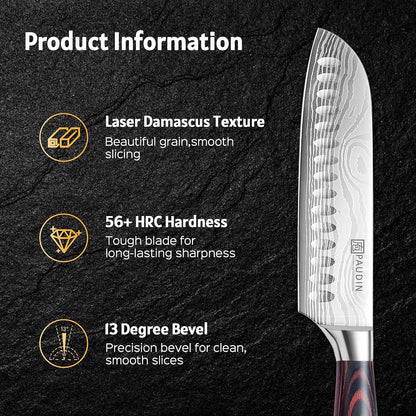 Santoku Knife Chef Knife, Ultra Sharp 7" Kitchen Knife for Cooking3