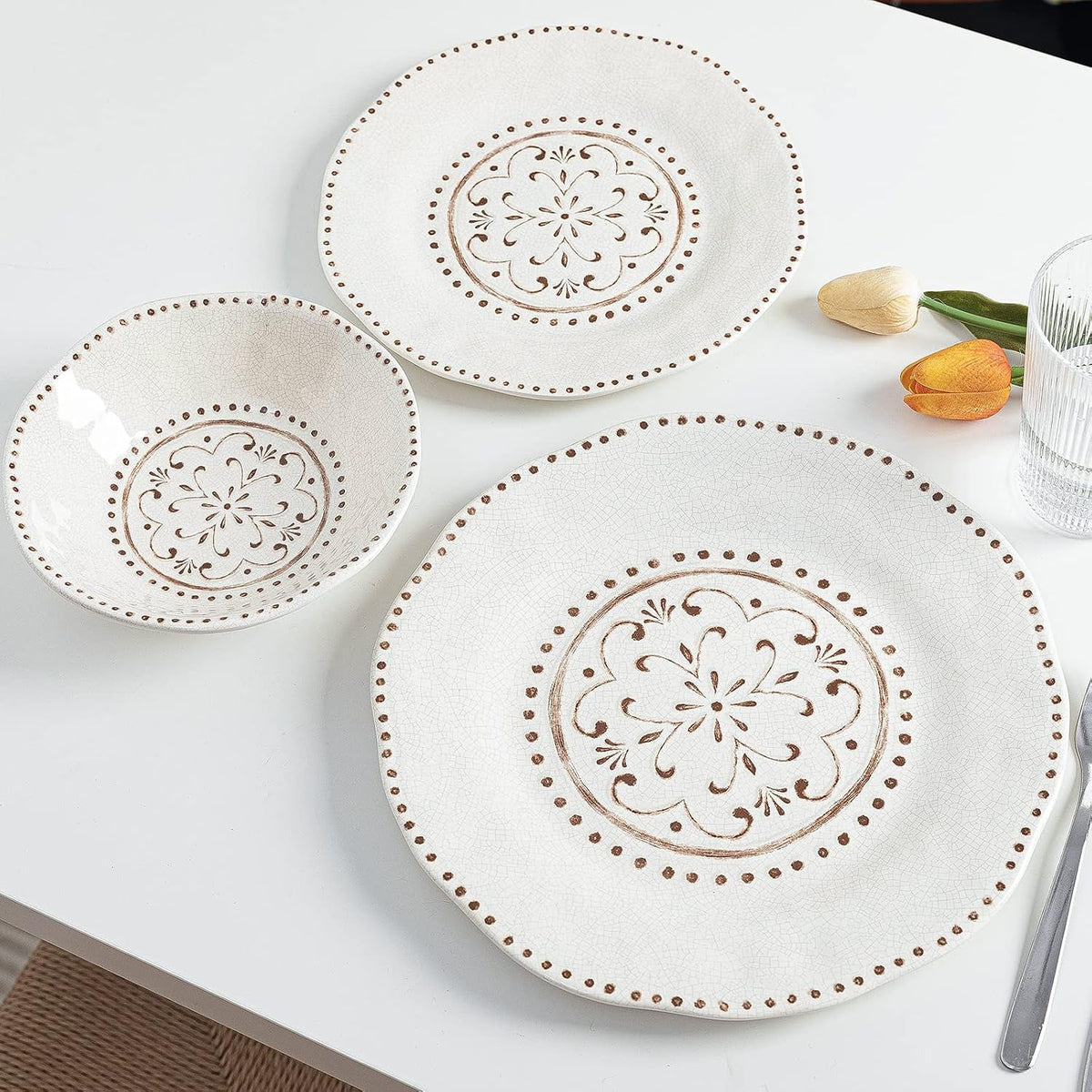 beaded-crackle-12-piece-melamine-camping-dinnerware-sets-bpa-free