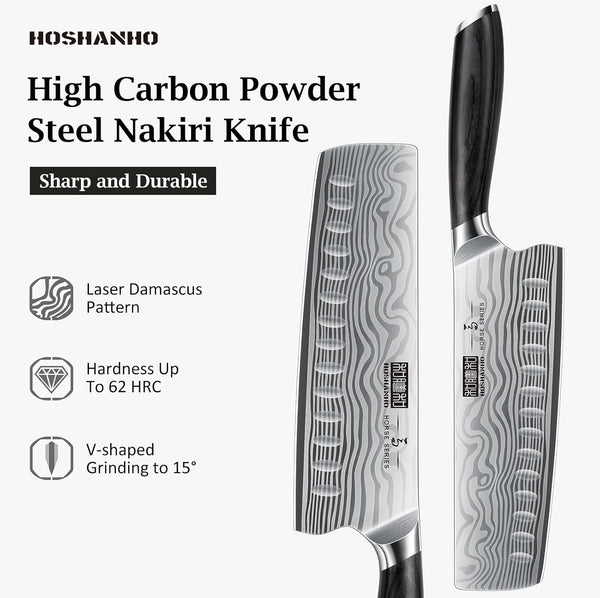 7 Inch Nakiri Knife, Japanese Vegetable Cleaver Knife for Chopping2