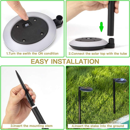 Outdoor Solar Path Lights Waterproof Landscape Pathway Light with 6 White Leds Garden Lighting Decorative for Patio Driveway Backyard (Black-4 Pack)7