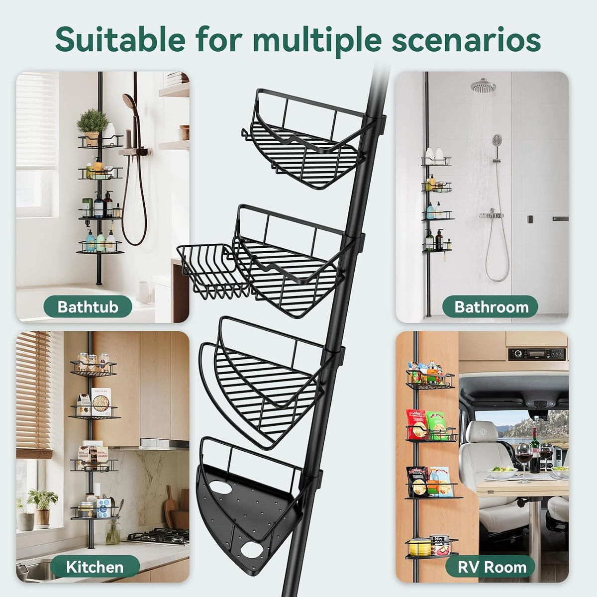 corner-shower-caddy-tension-pole-4-tier-rustproof-shower-tension-rod-organizer-adjustable-25-125-inch-bathroom-shower-organizer-shelves-for-bathtub-shampoo-storage-black