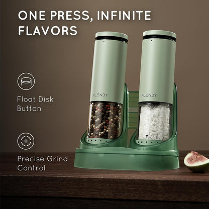 Rechargeable Electric Salt and Pepper Grinder Set with Charging Base2