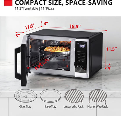 Optichef Series Inverter Countertop Microwave with Air Fryer – All-In-One, Broil, Convection, Speedy Combi, Even Defrost, 11.3" Turntable, 27 Auto Menus + 47 Recipes, Stainless Steel8