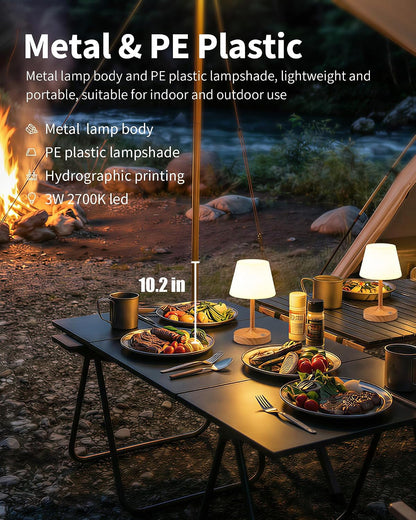 Cordless LED Wood-Grain Small Table Lamp, Waterproof Shower Desk Lamp2