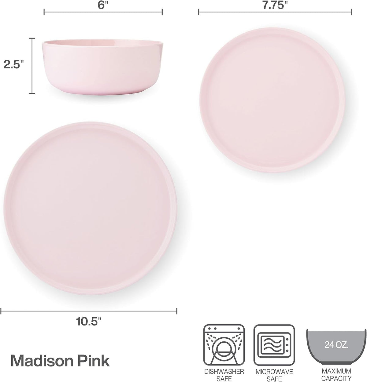 madison-misty-pink-bone-china-dinnerware-set-12-piece-service-for-4-includes-dinner-plates-salad-plates-and-cereal-bowls-dishwasher-safe