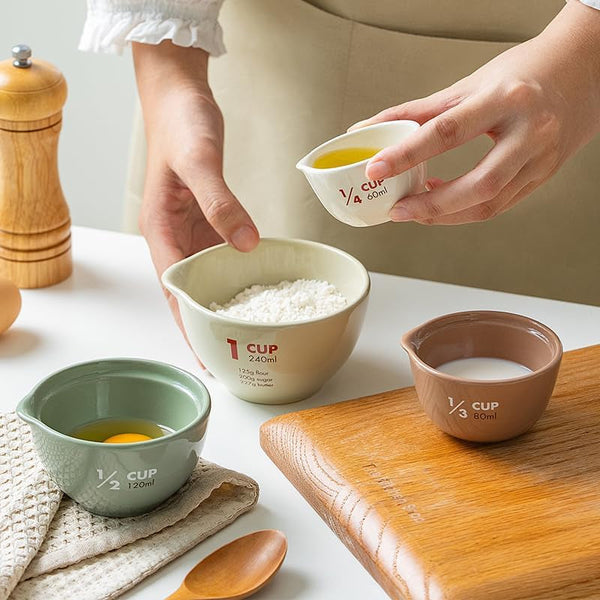 Ceramic Measuring Cups Set of 4, Assorted Colors6