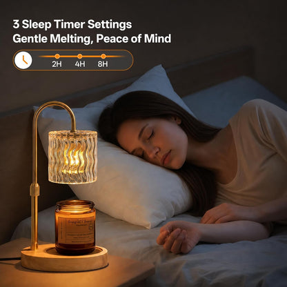Decorative Ripple Glass Candle Warmer Lamp, Dimmable4
