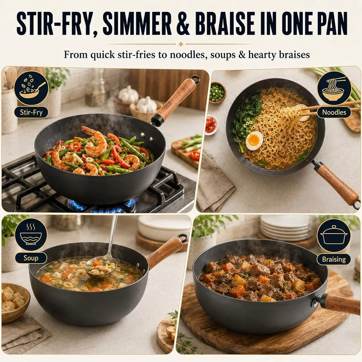4-qt-nitrided-carbon-steel-deep-wok-with-lid-flat-bottom-deep-4-qt-nitrided-steel-for-braising-soups-noodles-and-one-pot-meals-wooden-handle-gas-electric-and-induction-ready