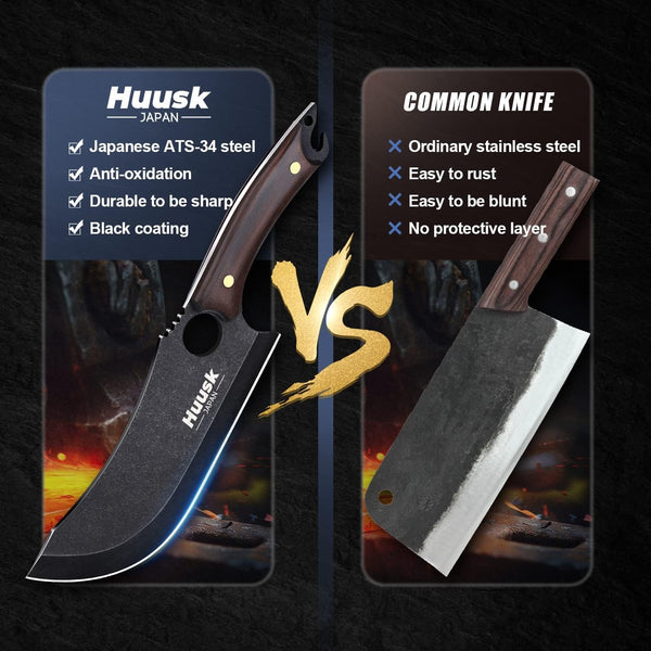 Filet Knife for Fish - 7 Inch Fish Fillet Knife Bundle with a Japanese Cooking Black Butcher Knife,Flexible Boning Knives for Meat Cutting, Professional Japanese Fishing Knives for Meat Poultry7