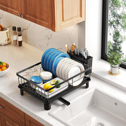 Dish Drying Rack for Small Kitchen Counter, 11" W X 15" L, Black8