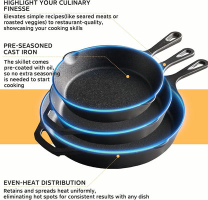 Cast Iron Skillet 12 Inch, Pre-Seasoned Frying Pan, Heavy-Duty Professional Restaurant Chef Quality Cookware with Drip Spout, Indoor & Outdoor Use, Compatible with Oven, Stove, Grill & Campfire7