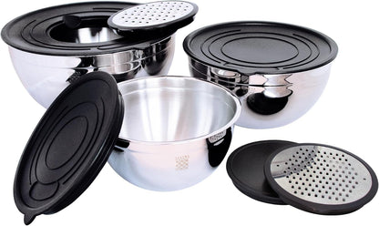 Stainless Steel 9-Piece Mixing Bowl Set, Black2