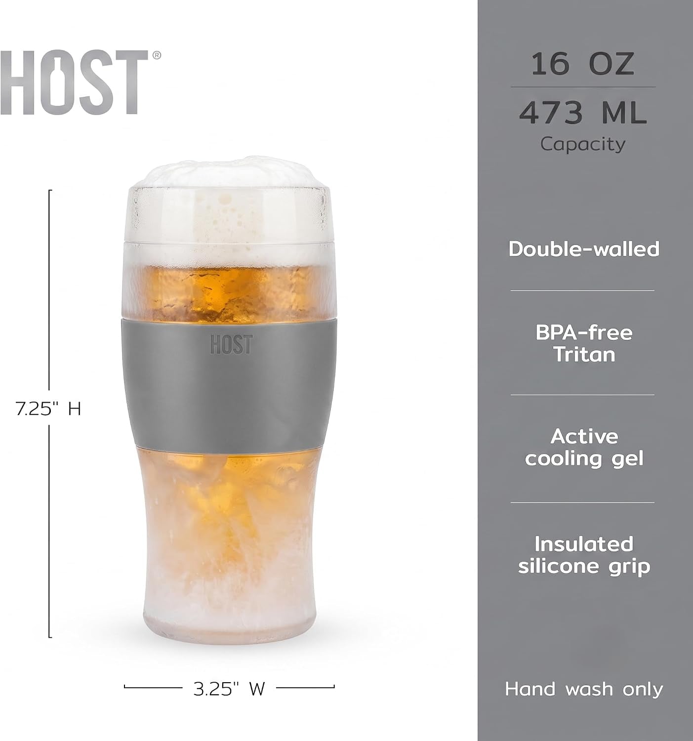 freeze-beer-glasses-freezable-beer-gifts-for-men-double-wall-insulated-pint-set-tumbler-for-cold-drinks-16-set-of-2-gray