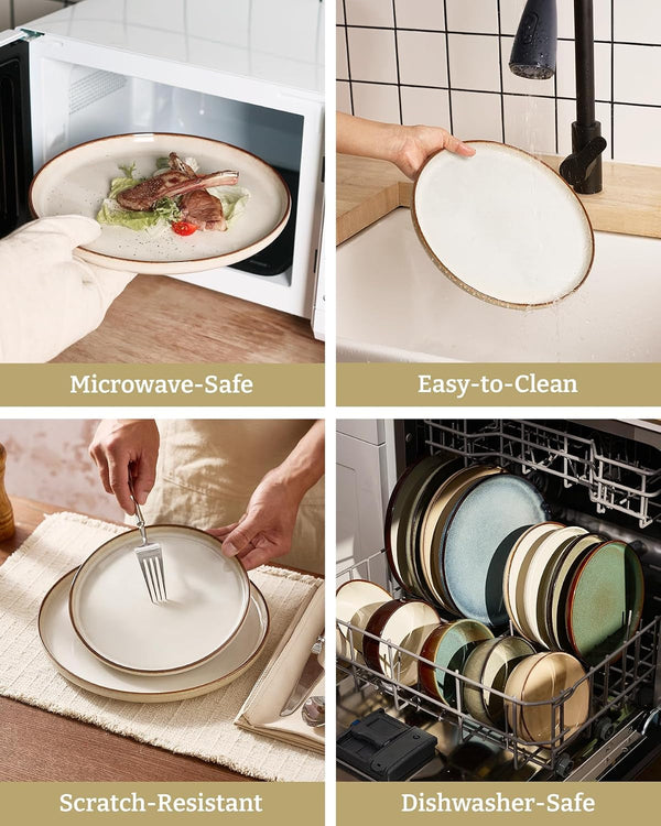 Milkyway 16-Piece Dinnerware Set with Pasta Bowls, Light Khaki8