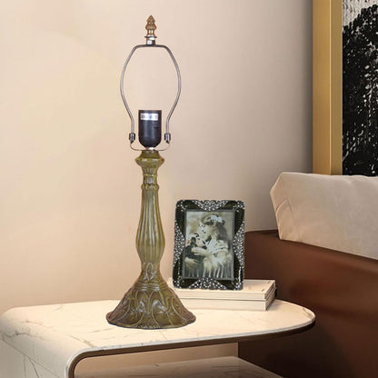 Tiffany Table Lamp Base Replacement, Only for 12 Inches Stained Glass Lampshade Pole Height 19 Inches Bronze Finished Alloy Desk Lights Base1