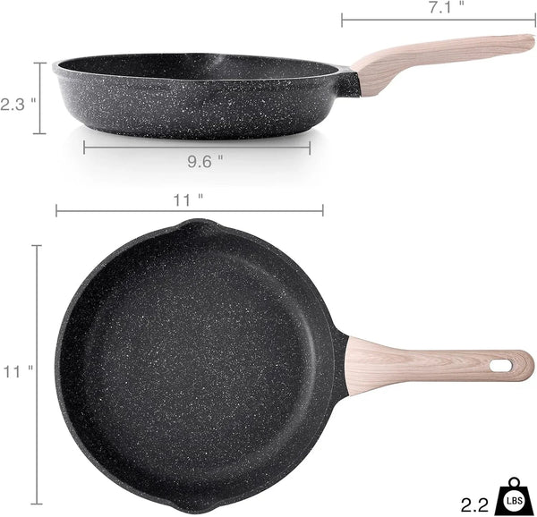 Nonstick Frying Pan Skillet, 11 Inch Granite Cooking Pan Nonstick, Healthy and Non Toxic, Induction Compatible, PFOA Free6