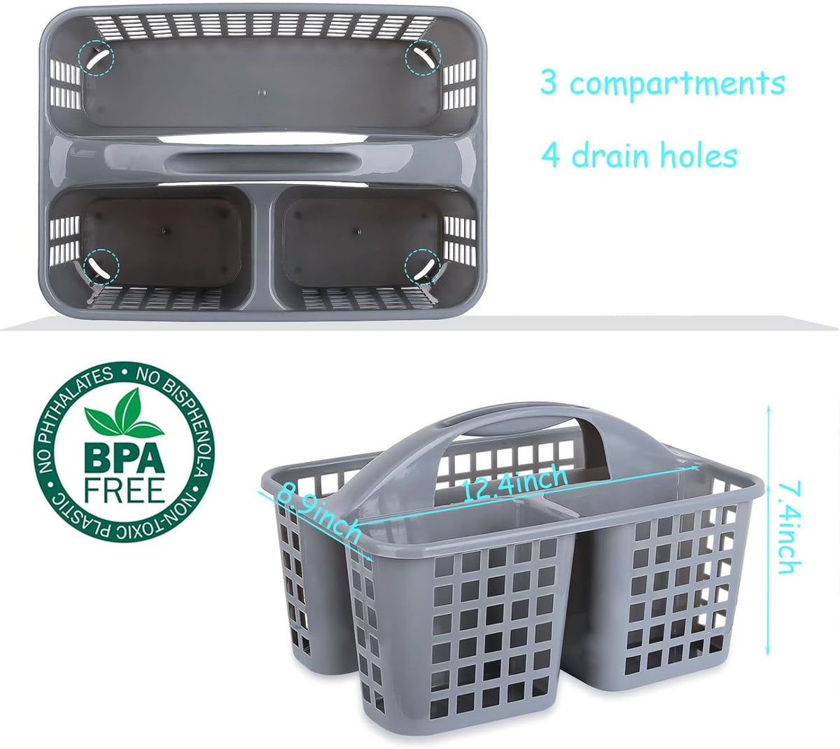 portable-shower-caddy-basket-plastic-storage-basket-with-compartments-grey