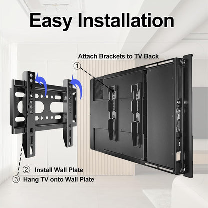Fixed TV Wall Mount for 14-42" Flat Screen Tvs, Small Wall Mount TV Bracket Fit 19 24 28 32 35 39 40 Inch, VESA up to 200X200Mm 55Lbs Max Load, Easy Install Low Profile Monitor Mount Bracket7