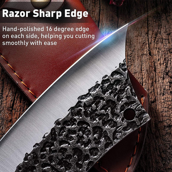 Huusk Chef Knife, Viking Kitchen Knife with Sheath | Sheath Included, for Slicing, Chopping and Everyday Food Prep5