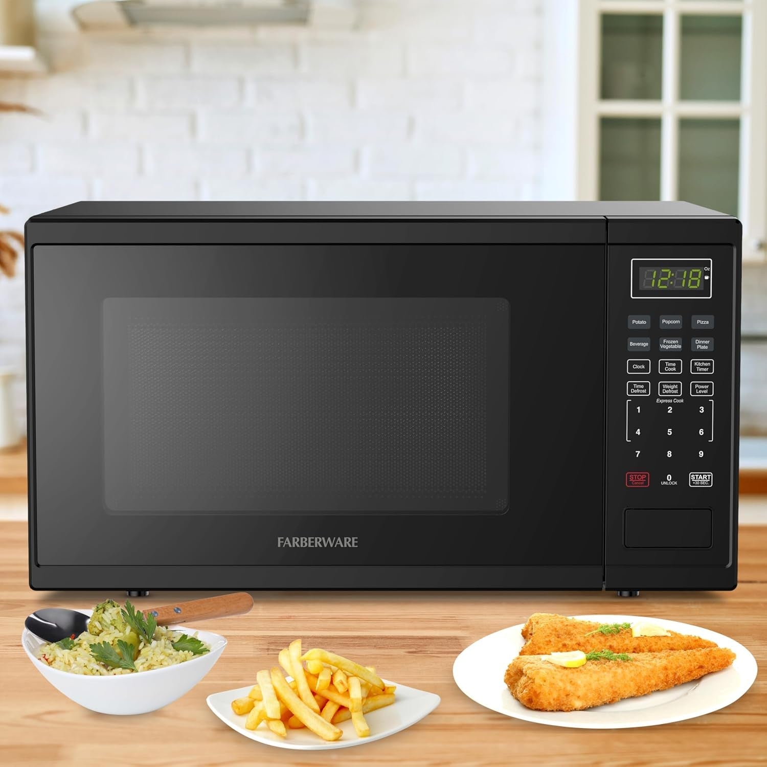 1-1-cu-ft-countertop-microwave-oven-1000-watts-power-auto-cook-settings-defrost-easy-clean-and-child-safety-lock-black