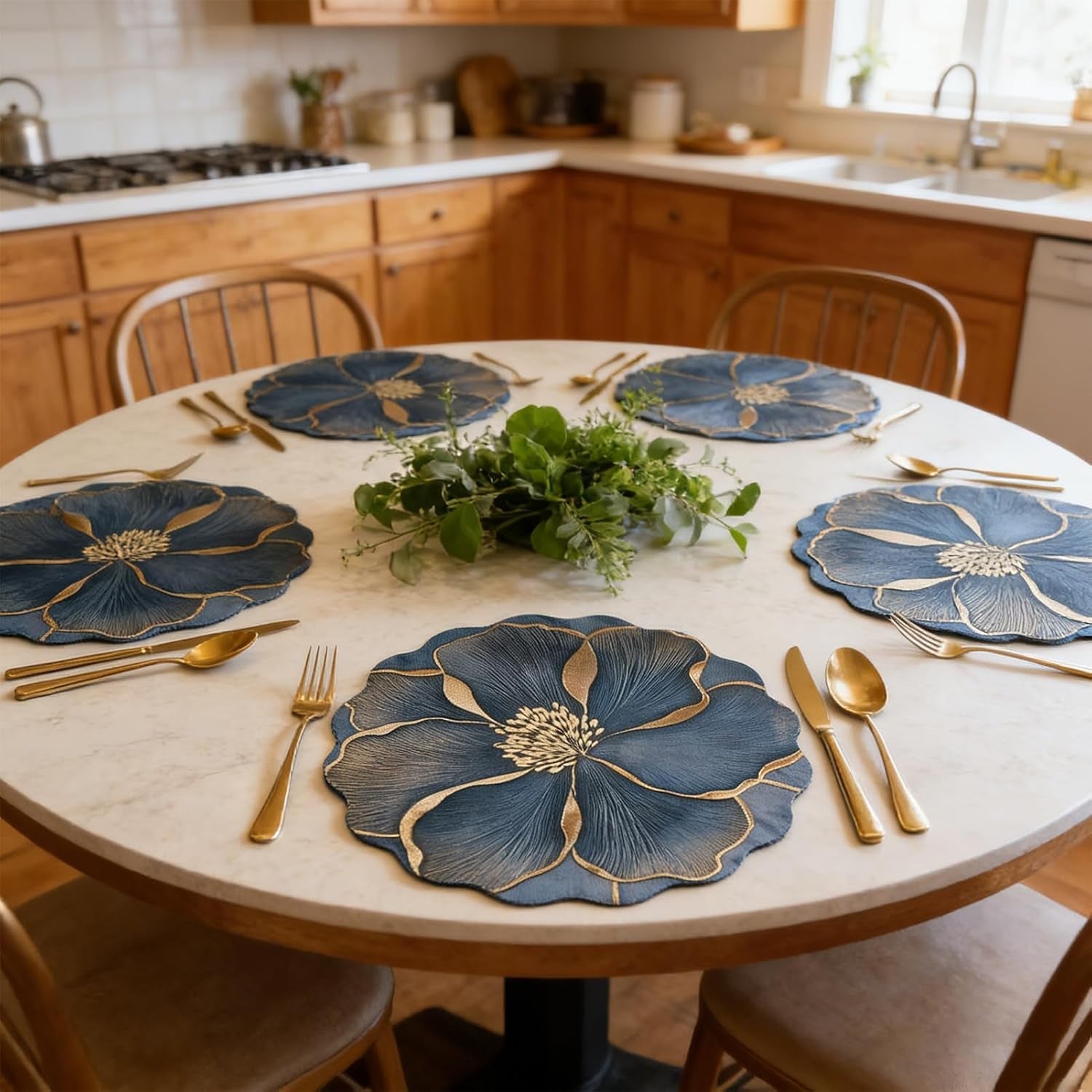 set-of-4-cotton-linen-placemats-15-in-round-luxury-scalloped-flower-leaves-embroidered-cloth-wrinkle-free-floral-table-mats-for-dining-dinner-holiday-decoration-tabletop-home-kitchen-blue