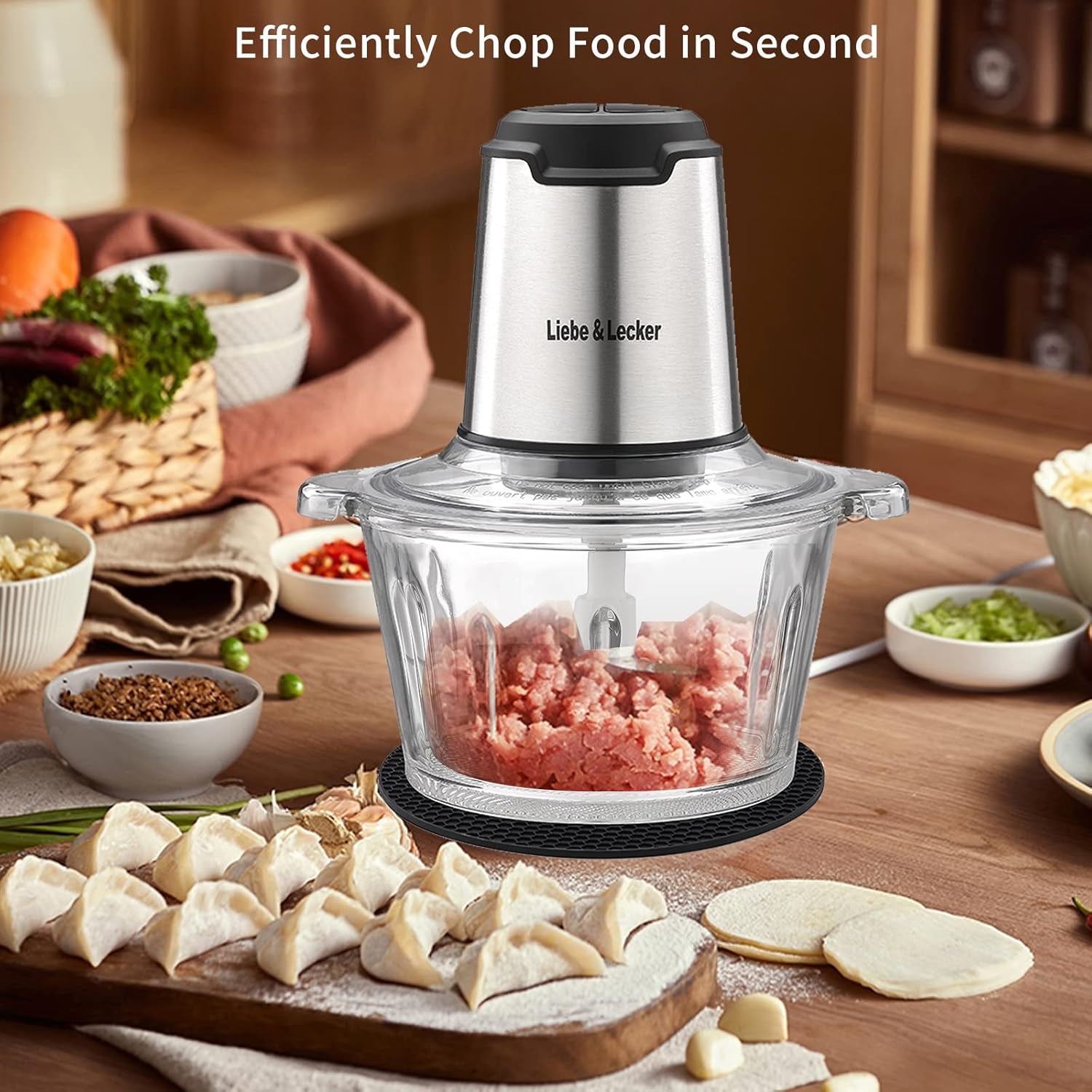 electric-food-chopper-350w-food-processor-with-2-bowls-dual-8-cup-stainless-steel-meat-grinder-2-speed-vegetable-chopper-with-4-sharp-blades-for-nuts-puree-recipes-zero-bpa