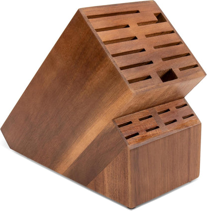 Knife Block for Kitchen Countertop - 20 Slot Universal Knife Holder with Acacia Wood, Large Knife Storage Organizer for Butcher Block, Knife Block Storage without Knives, Easy for Knife Set1