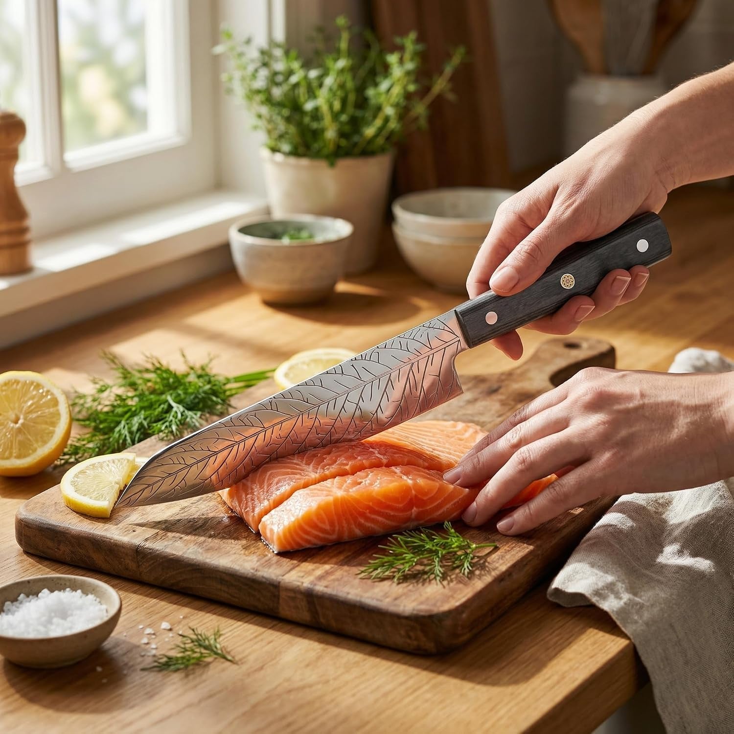 8-inch-leaf-etched-chef-knife-allwin-houseware-deep-electro-etched-leaf-pattern-with-3d-air-pocket-design-premium-stainless-steel-blade-ergonomic-wood-handle-for-kitchen-cooking-gift-grey