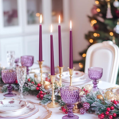 0.87×10 Inch Purple Taper Candles, Unscented and Smokeless Tall Candlesticks, 10 Pack Tapered Candles with Cotton Wicks, Long Burning, Ideal for Weddings, Dinner Parties, and Home Décor4