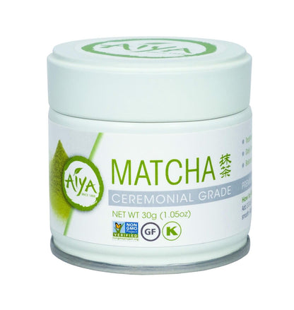 Aiya Authentic Japanese Premium First Harvest Ceremonial Grade Matcha Green Tea Powder - Vegan-Friendly, Zero Sugar, Gluten-Free - 30G Tin1